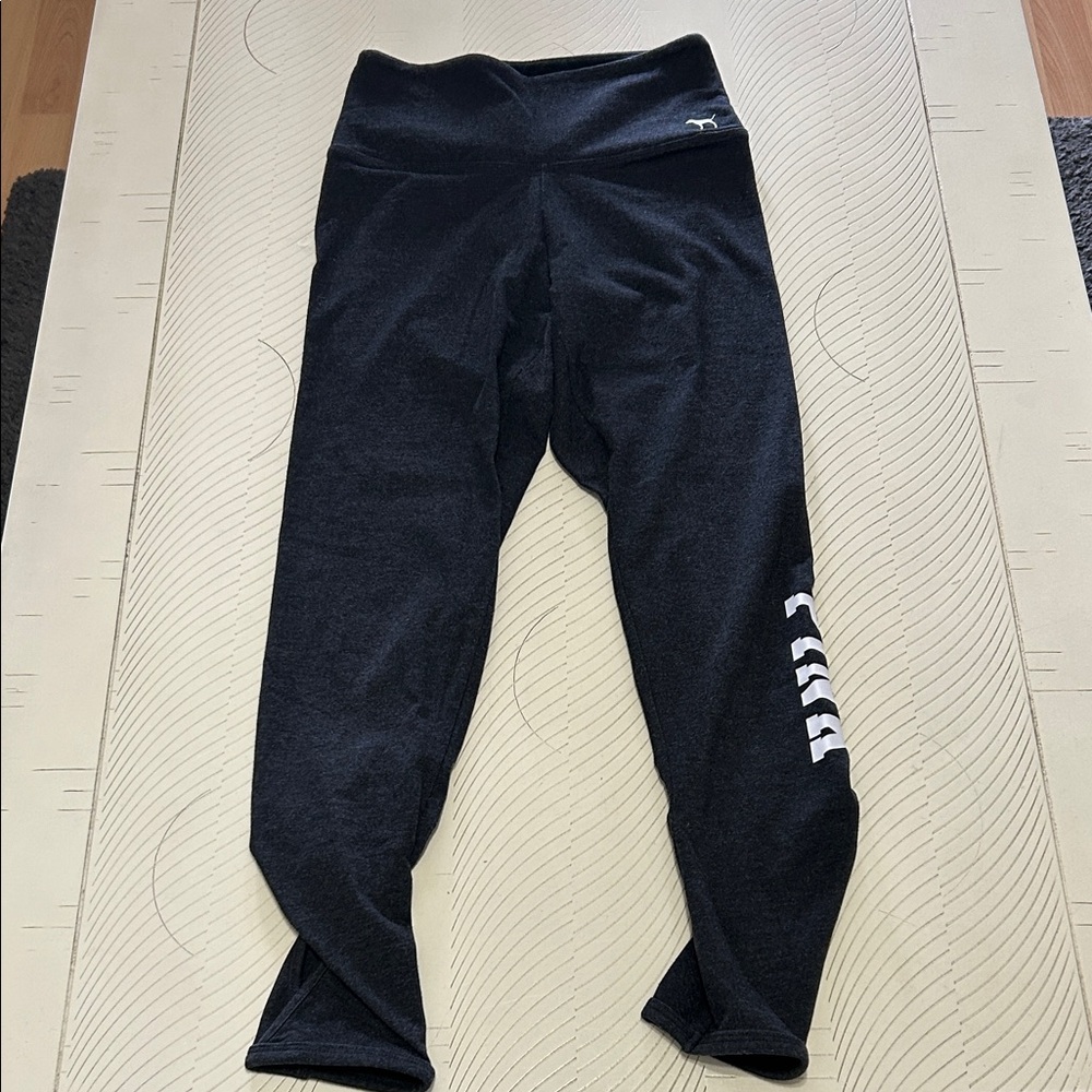 Pink Victoria's Secret greyLeggings with White Side Logo